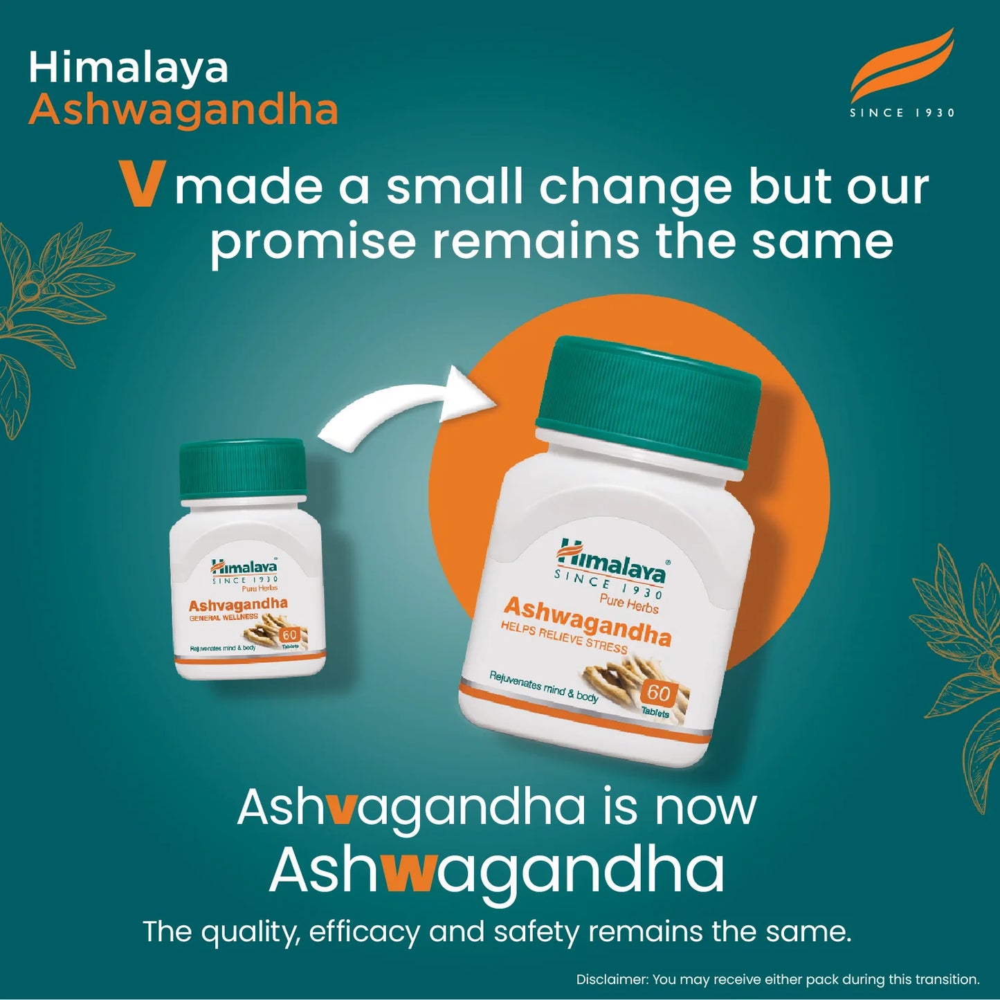 Himalaya Ashwagandha product with text on a green background
