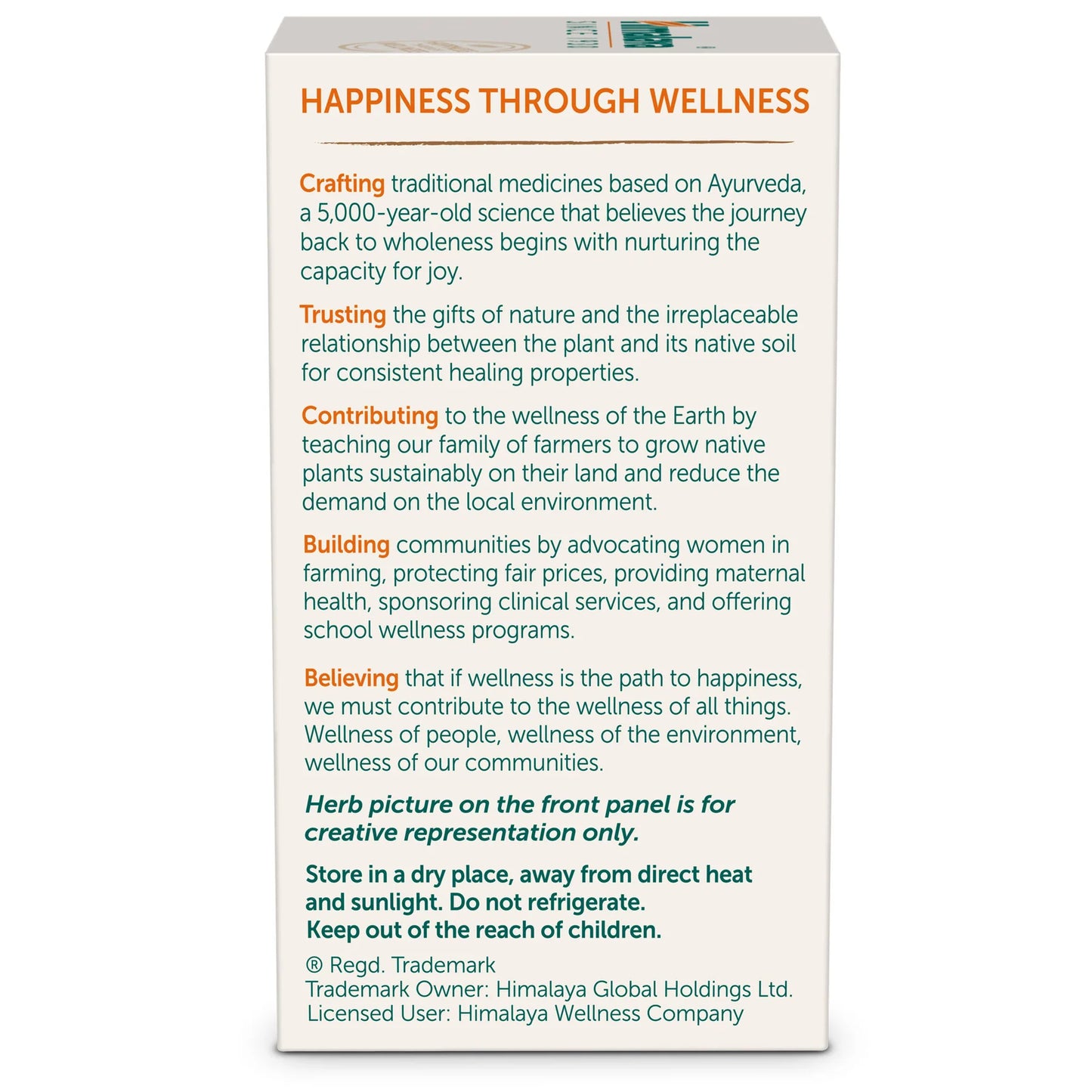 Happiness Through Wellness product packaging with text on a white background