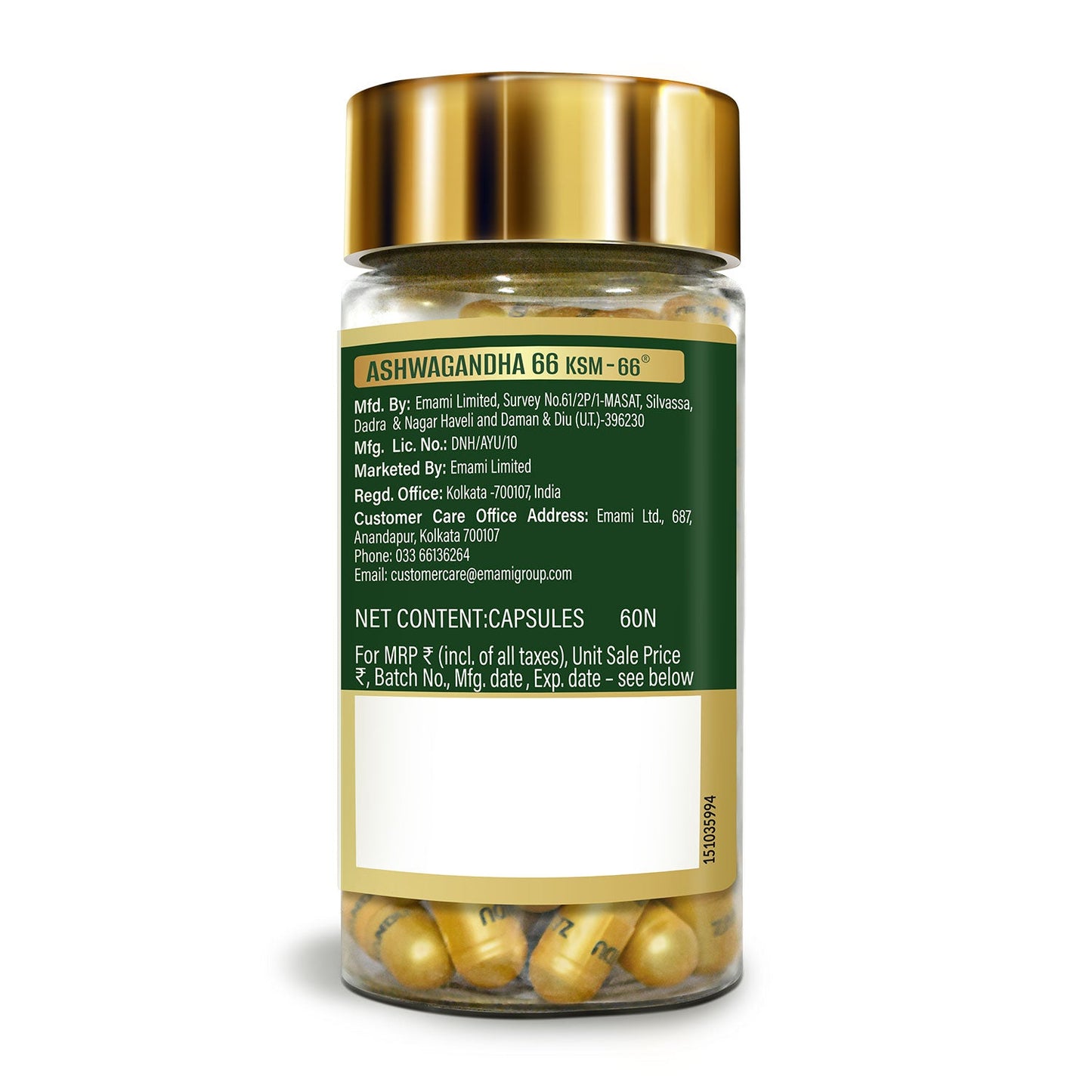 Zandu Ashwagandha KSM-66 (60 Capsules)