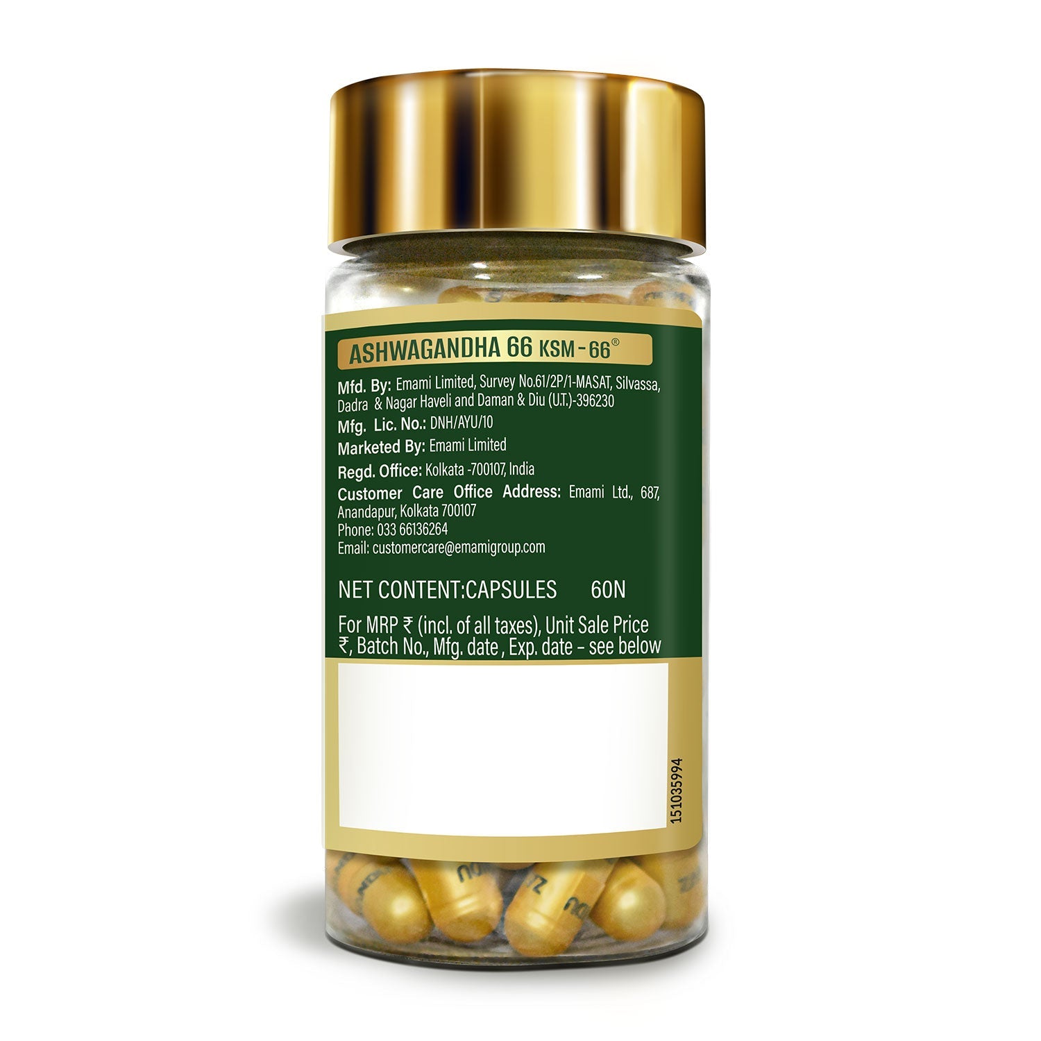 Zandu Ashwagandha KSM-66 (60 Capsules)