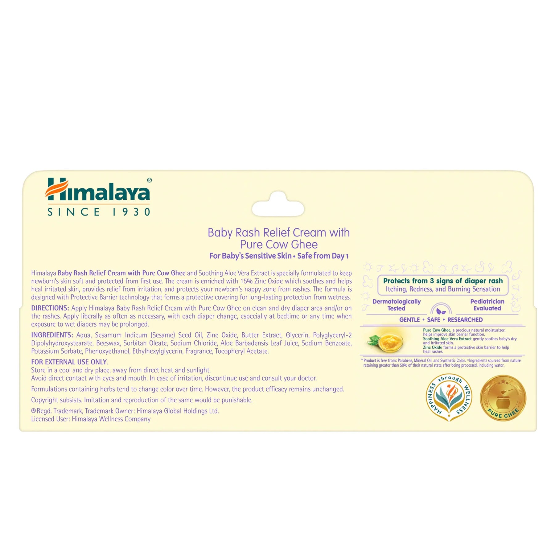 Himalaya Baby Rash Relief Cream with Pure Cow Ghee 50g
