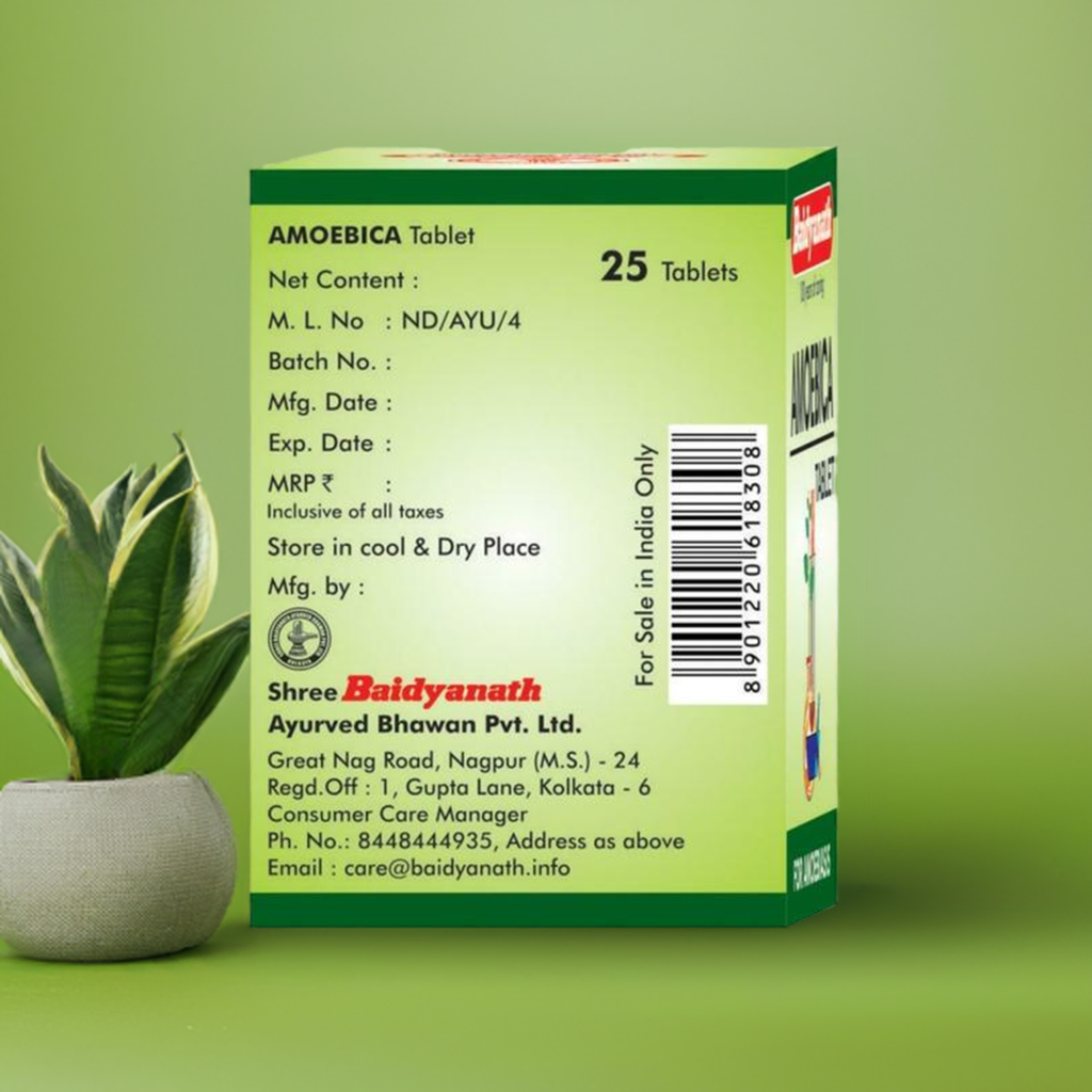 Baidyanath Amoebica 25 Tablet (Pack Of 2) – Ayurvedic Blend with Kutki ...