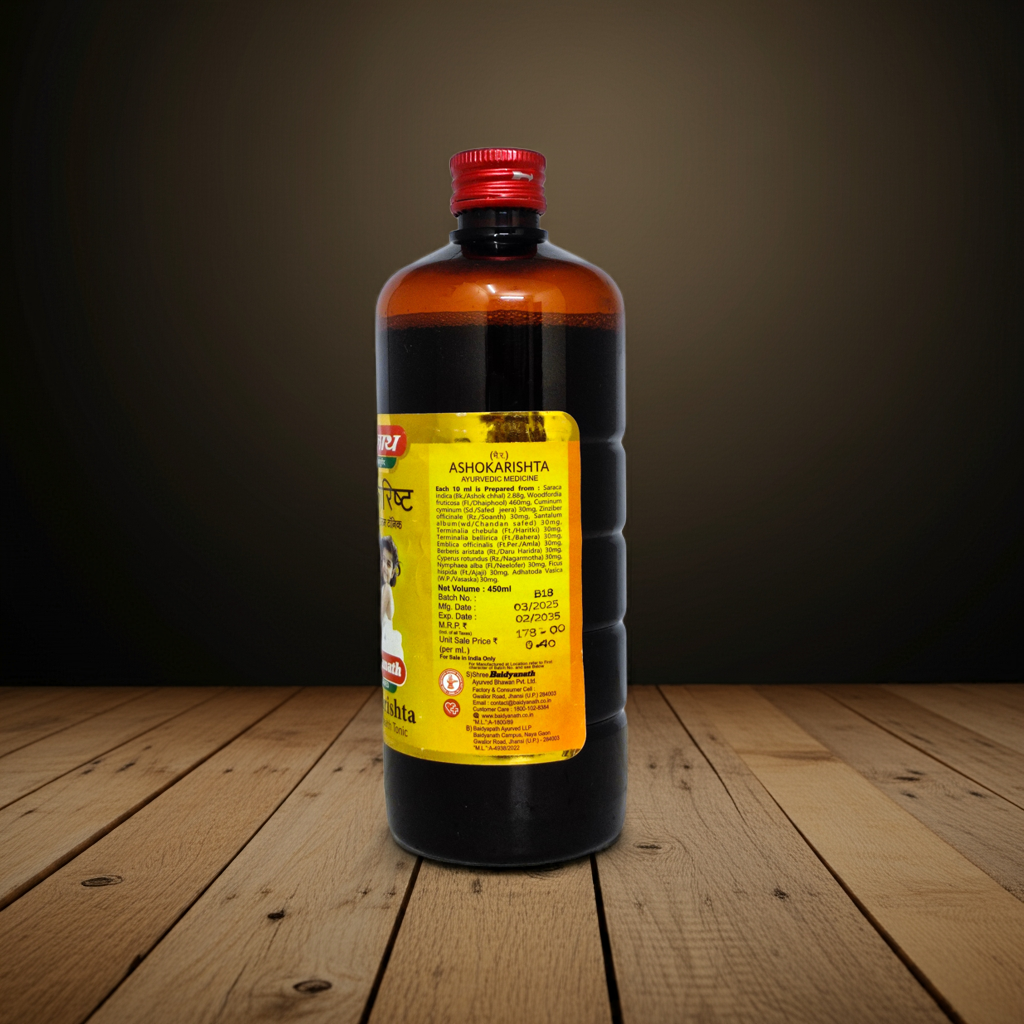 Baidyanath (Jhansi) Ashokarishta Special 450ml – Traditional Ayurvedic Herbal Tonic for Women