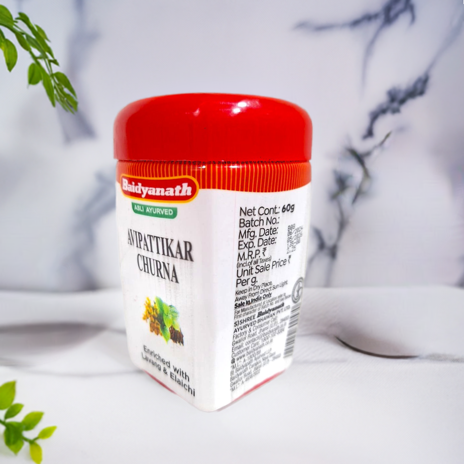 Baidyanath Avipattikar Churna 60g (Pack Of 2) – Ayurvedic Herbal Blend with Ginger, Amla & Cardamom