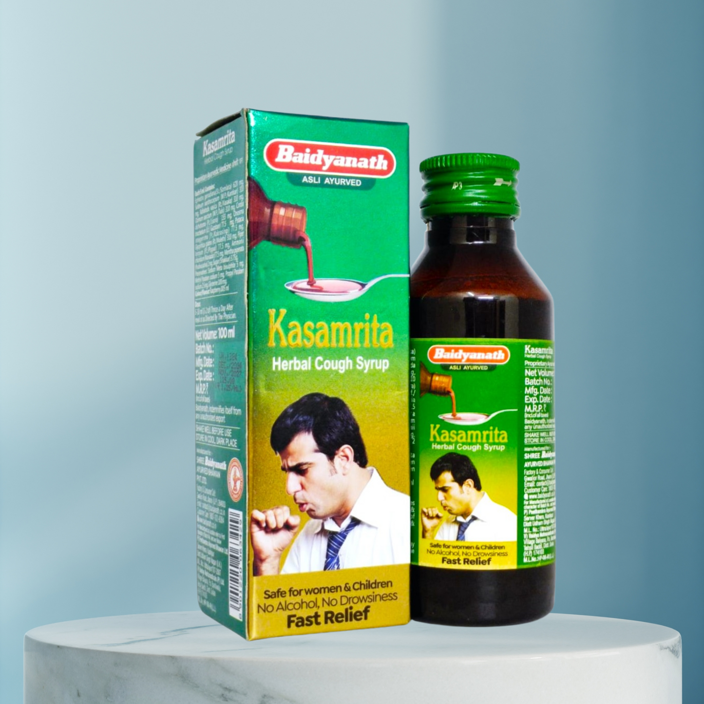 Baidyanath Kasamrit Herbal Cough Syrup 100ML Traditional Ayurvedic Blend