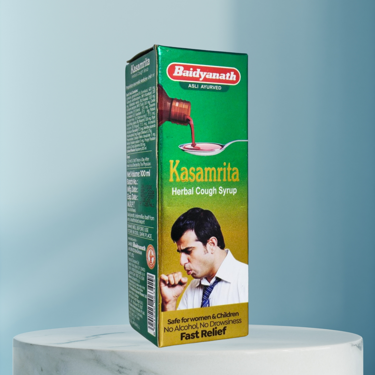 Baidyanath Kasamrit Herbal Cough Syrup 100ML Traditional Ayurvedic Blend