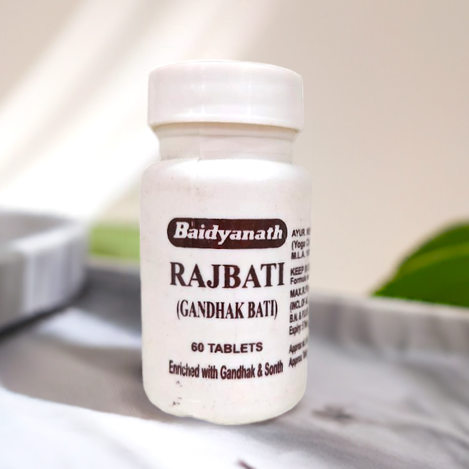 Baidyanath Rajbati (Gandhak Bati) 60 Tablets (Pack of 2)
