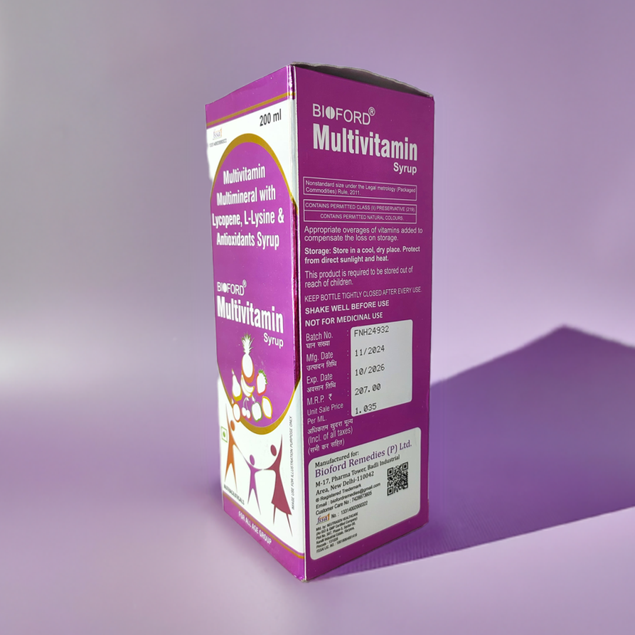 Bioford Multivitamin Syrup with Vitamins & Minerals – 200ml