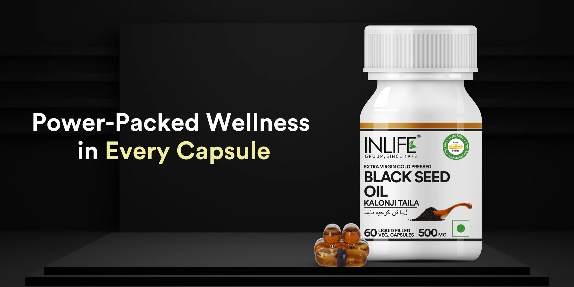 Inlife Black Seed Oil Supplement | Kalonji Oil Capsules | 500mg | 60 Veg. Capsules