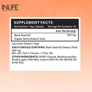Inlife Black Seed Oil Supplement | Kalonji Oil Capsules | 500mg | 60 Veg. Capsules