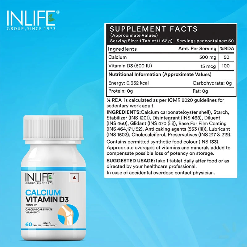 Inlife Calcium with Vitamin D3 Tablets - 3