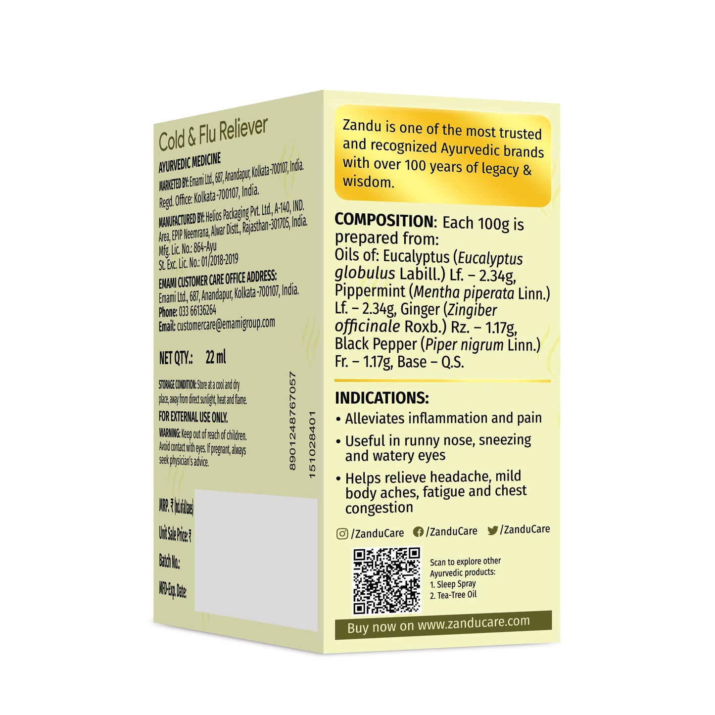 Zandu Cold & Flu Nasal Spray 22ml