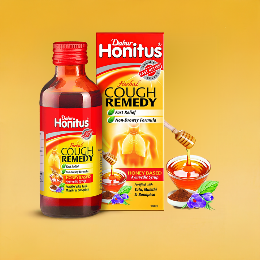 Dabur Honitus Cough Remedy Syrup 100 ml (Pack of 2)