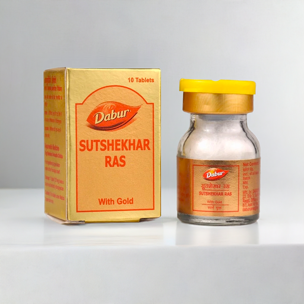 Dabur Sutshekar Ras 10 Tablets – Herbal Blend with Ginger, Cinnamon & Cardamom