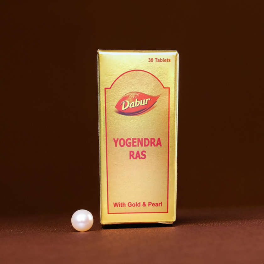 Dabur Yogendra Ras with Gold and Pearl 30 Tablets – Traditional Ayurvedic Formulation