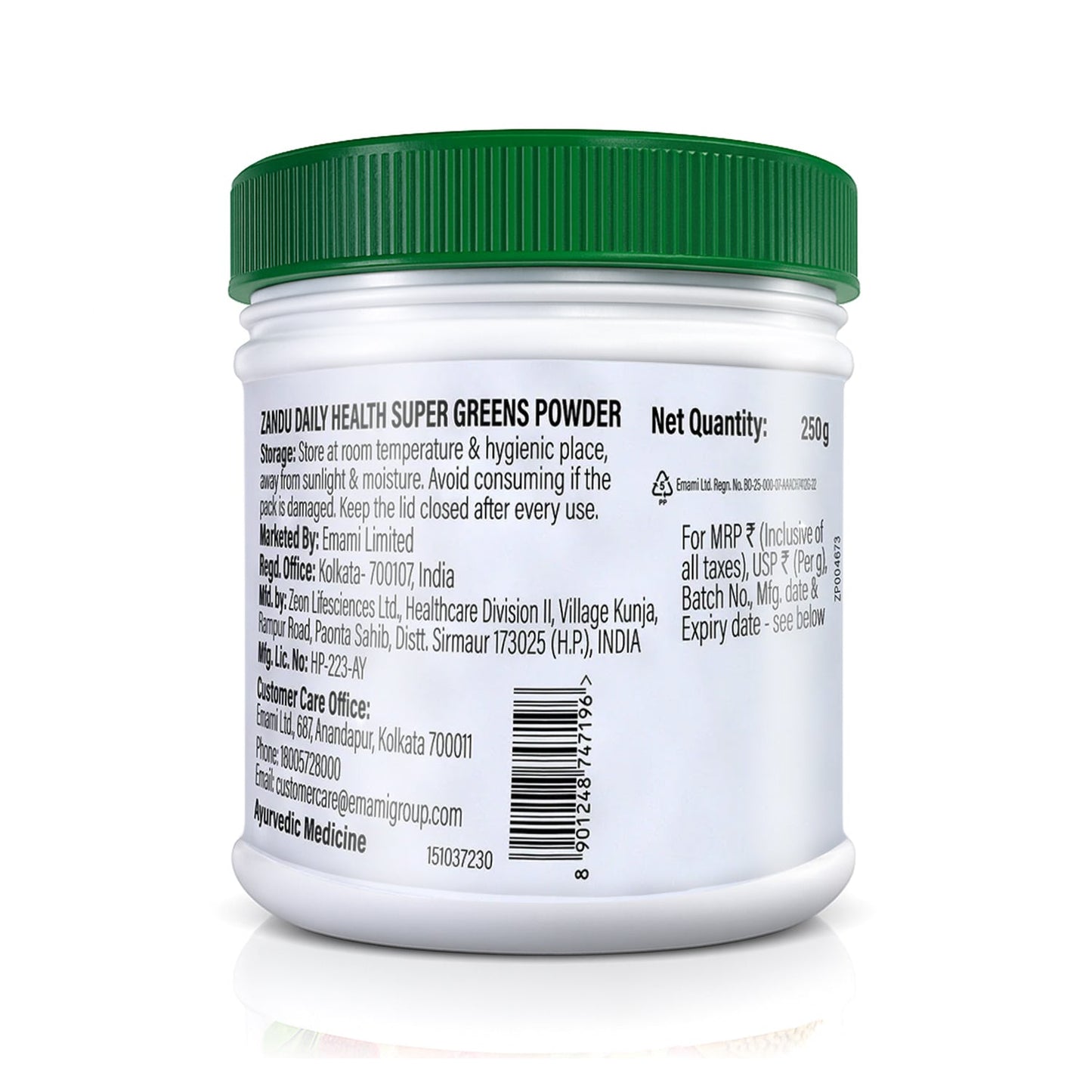 Zandu Daily Supergreens Powder Drink 250g
