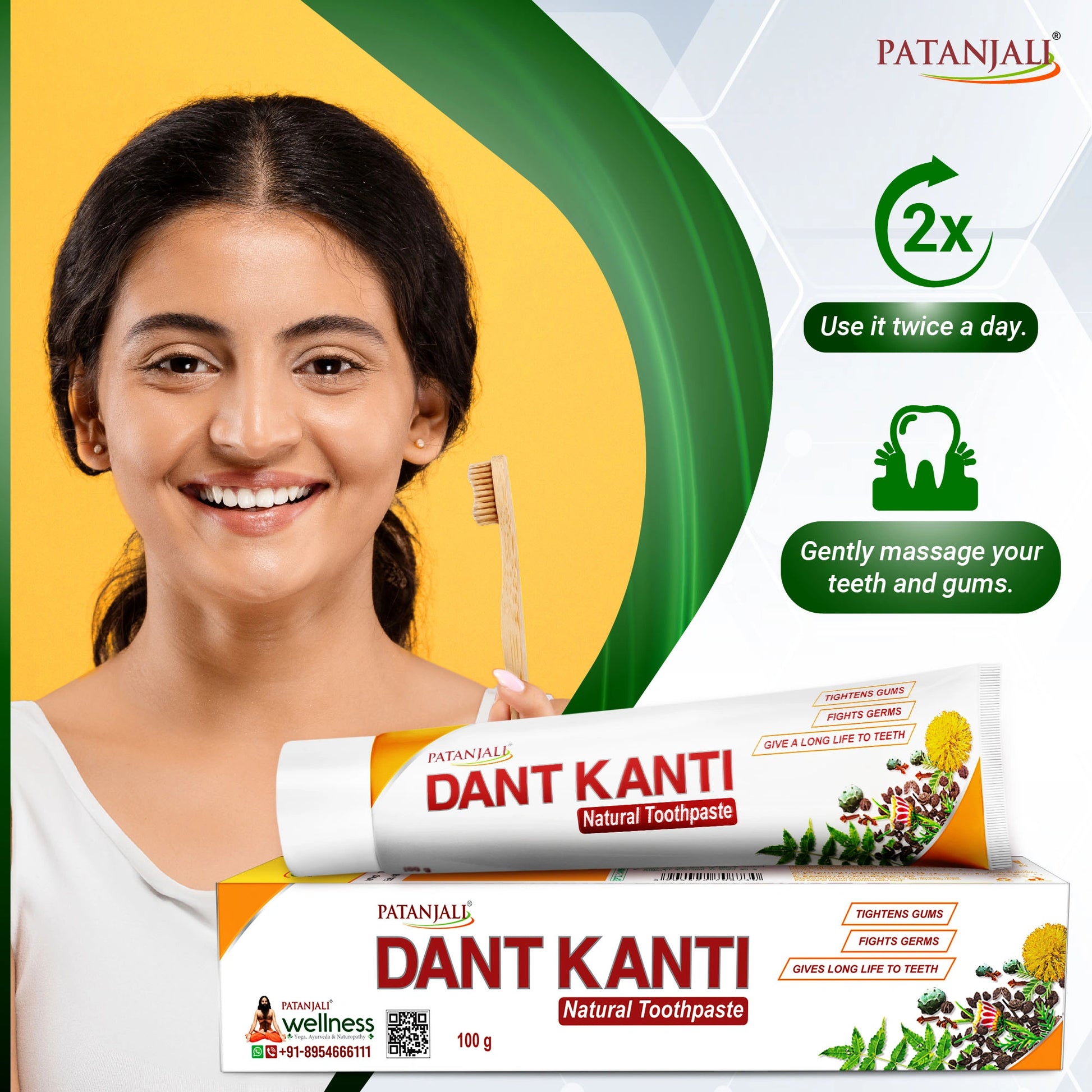 Patanjali Dant Kanti Toothpaste Cream 100g