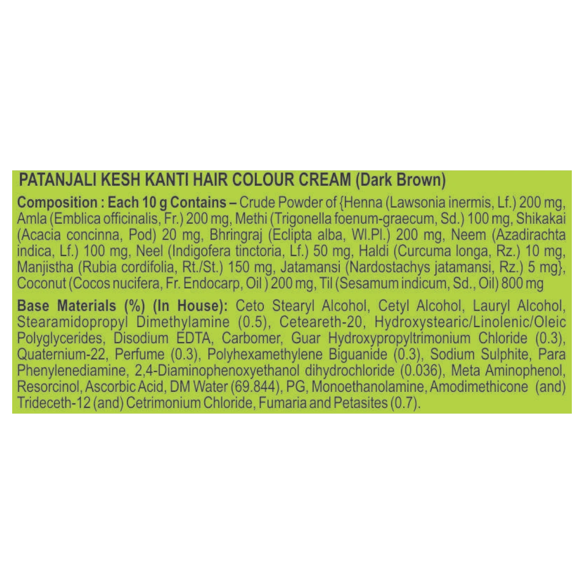 Patanjali Kesh Kanti Hair Colour (Cream & Developer) - Dark Brown