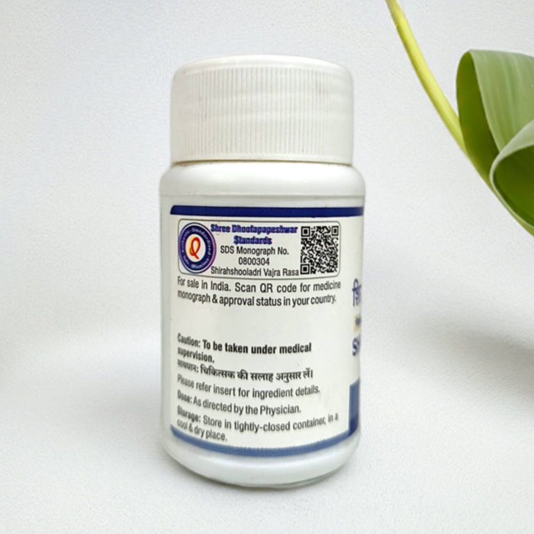 Dhootapapeshwar Shirahshooladri Vajra Rasa 60 Tablets