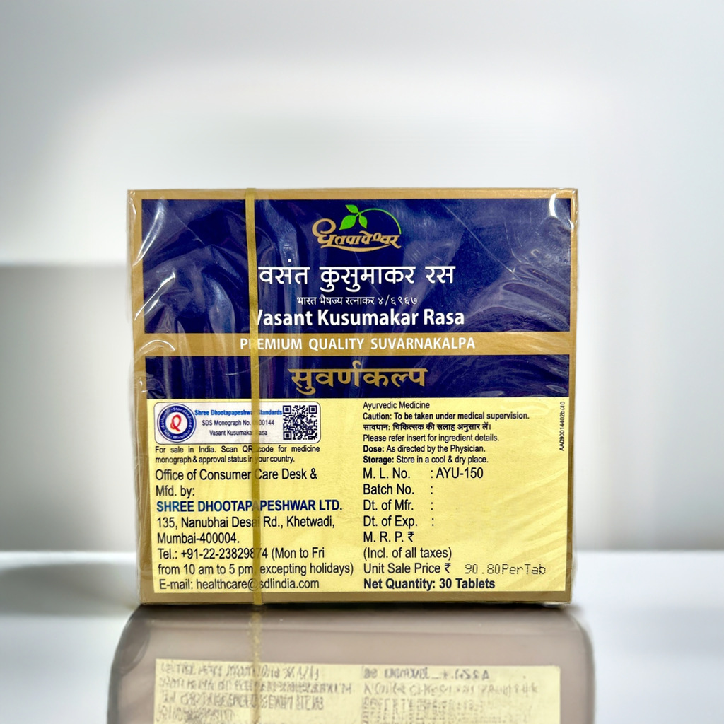 Dhootapapeshwar Vasant Kusumakar Rasa 30 Tablets