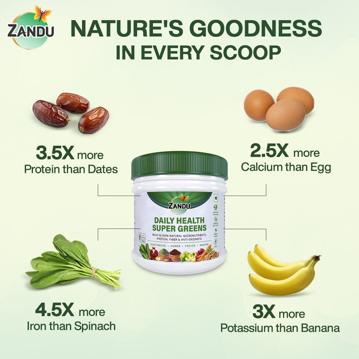 Zandu Daily Supergreens Powder Drink 250g