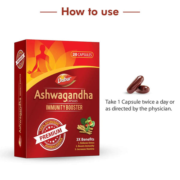 Dabur Ashwagandha Capsules 20 Capsules