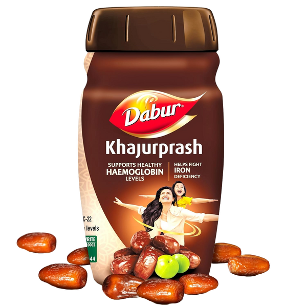 Dabur Khajurprash | 3X Immunity Action | Supports Healthy Haemoglobin Levels | Natural Source of Iron | Goodness of Khajur & Giloy
                    
                      - 900g