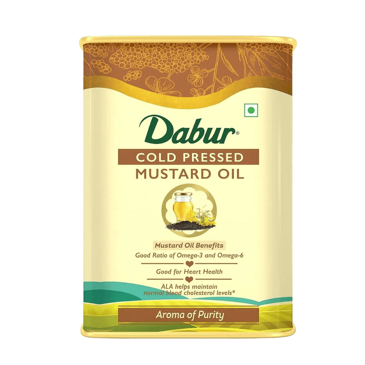 Dabur Cold Pressed Mustard Oil | Rich in Omega 3 & 6 | Healthy, Pure & Flavorful Cooking Oil