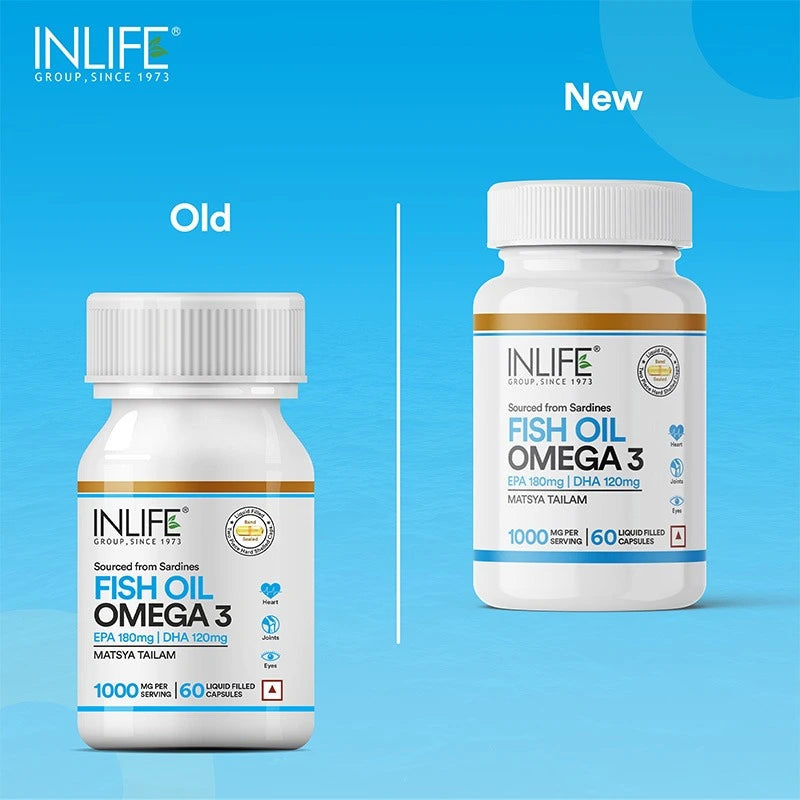 Inlife Fish Oil Omega 3 Fatty Acids Supplement | 500mg Capsules - 5