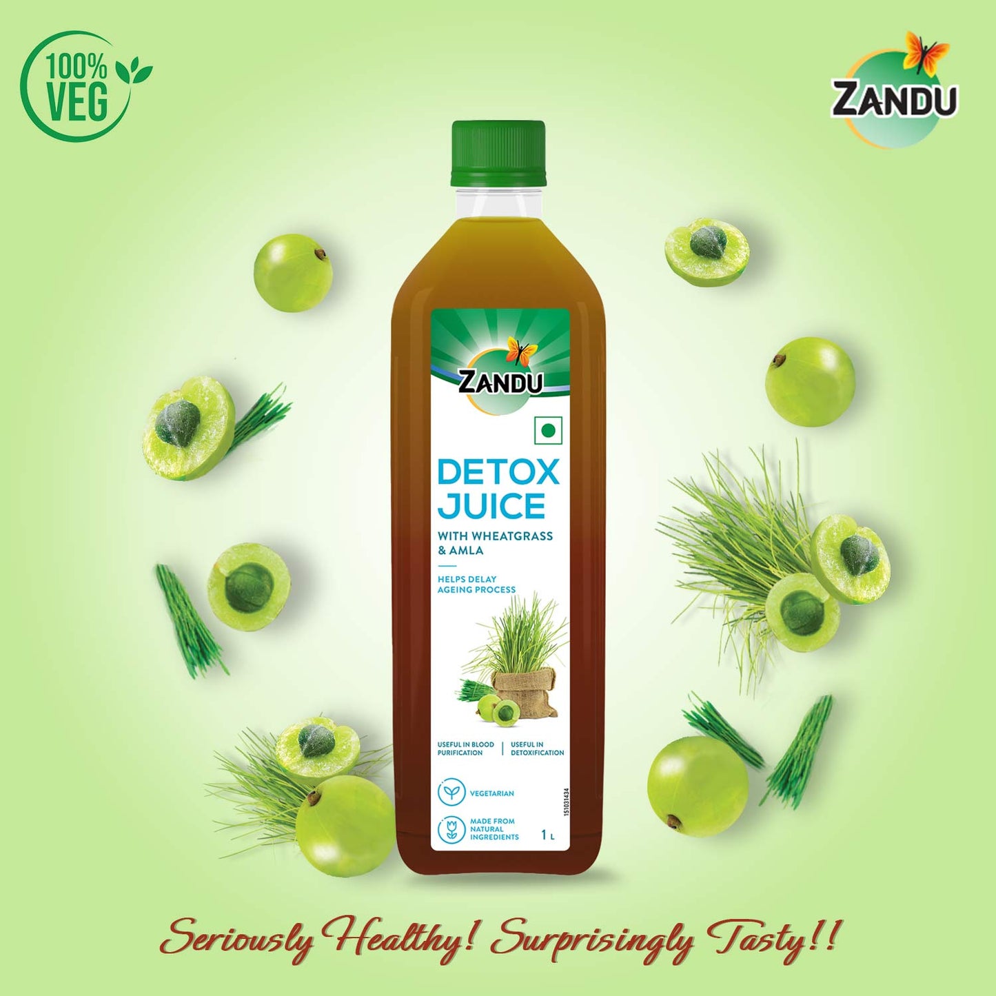 Zandu Full Body Detox Juice (Wheatgrass & Amla)