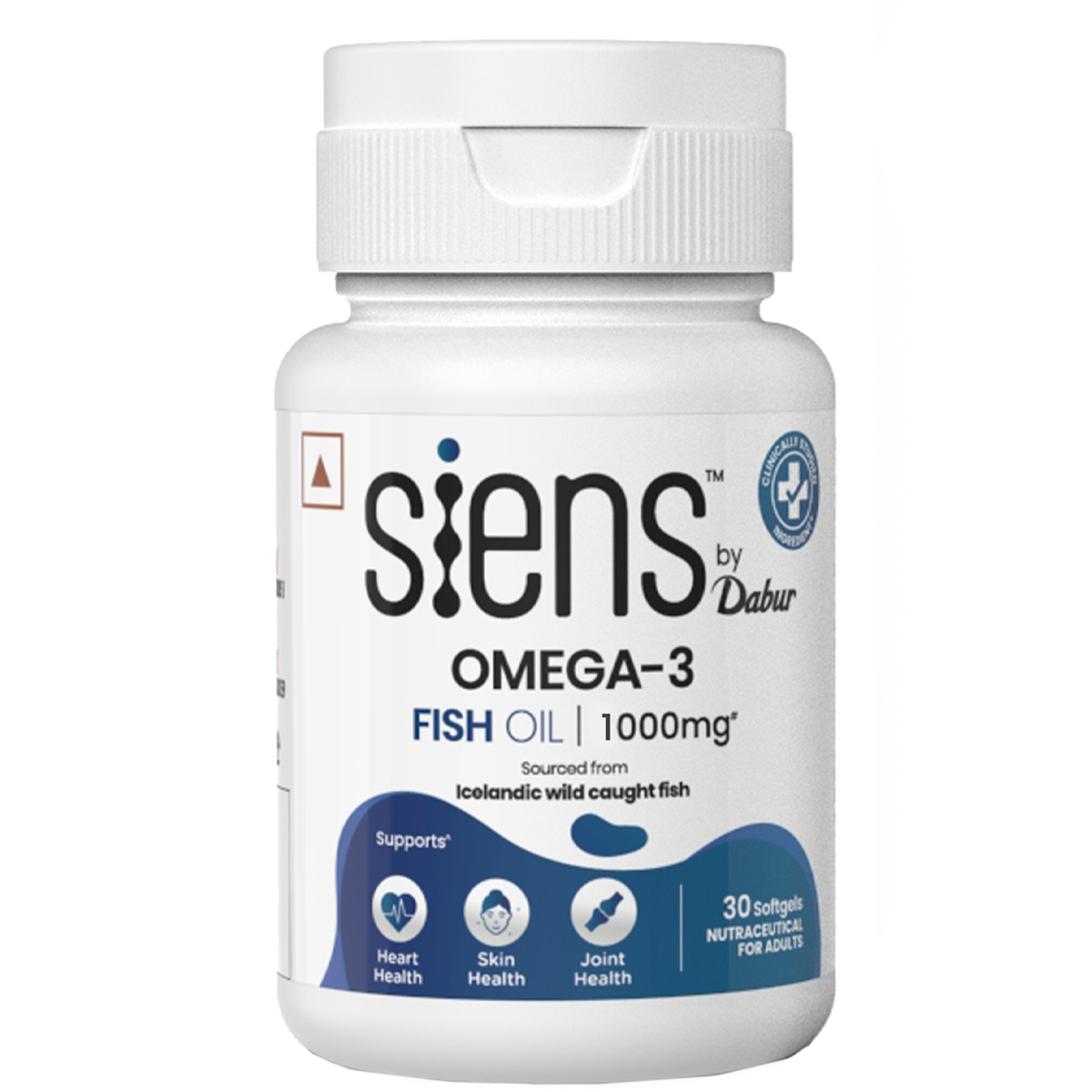 Siens By Dabur Omega-3 Fish Oil Capsules | Supports Heart, Skin & Joint Health| EPA & DHA 30 Sofgels