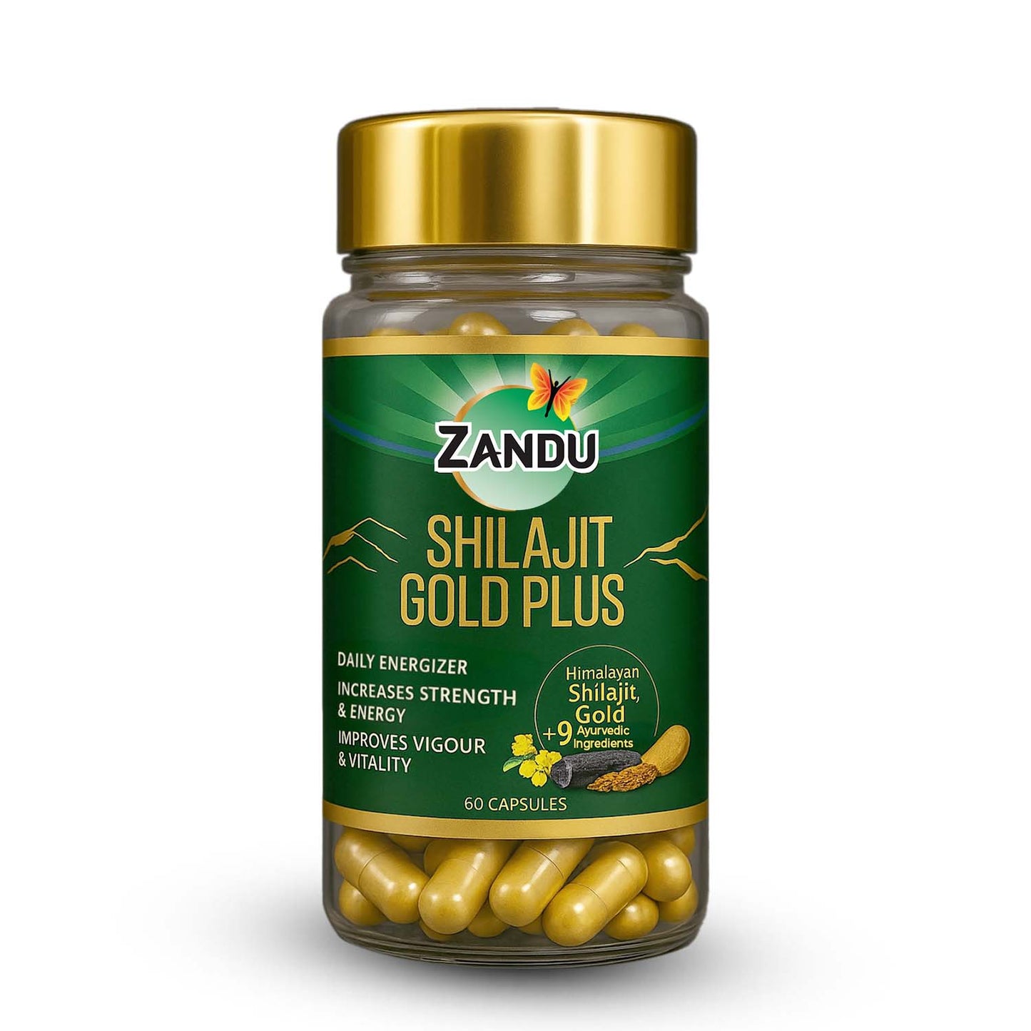 Zandu Shilajit Gold Plus (60 Caps) + Ashwa Gandha Gold Plus (60 Caps) Combo