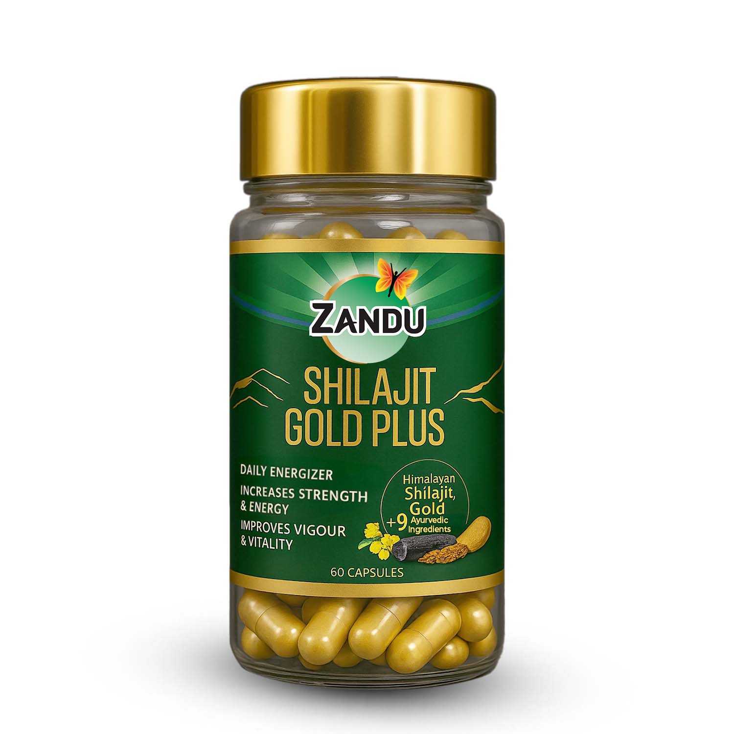 Zandu Shilajit Gold Plus (60 Caps) + Ashwa Gandha Gold Plus (60 Caps) Combo