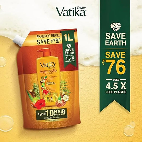 Dabur Vatika Naturals Ayurvedic Shampoo Pouch
                    
                      - 1L