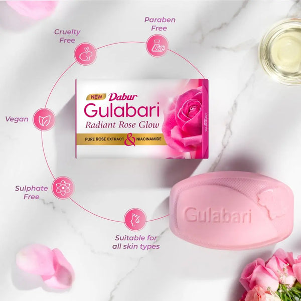 Dabur Gulabari Radiant Rose Glow Soap (Pack of 4)
                    
                      - 150g x 4