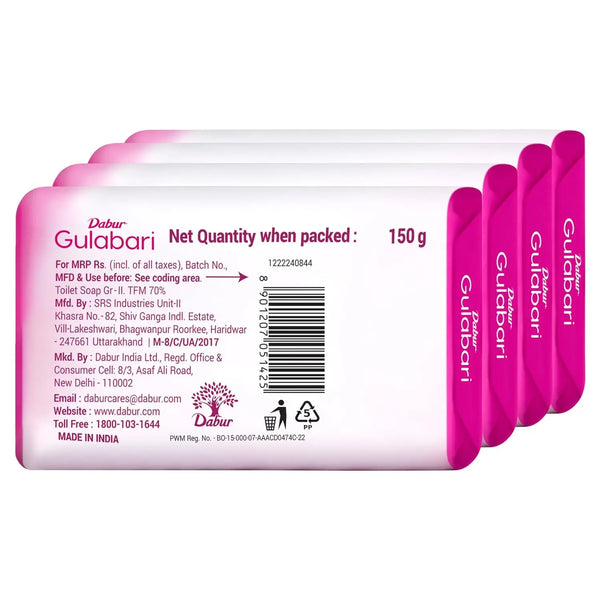 Dabur Gulabari Radiant Rose Glow Soap (Pack of 4)
                    
                      - 150g x 4