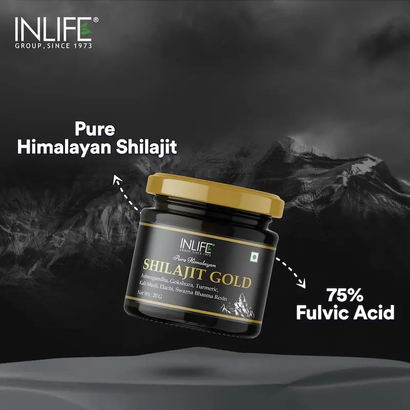 Inlife Shilajit Gold Resin with Ashwagandha, Tribulus, Turmeric, Kali Musli | 20g - 6