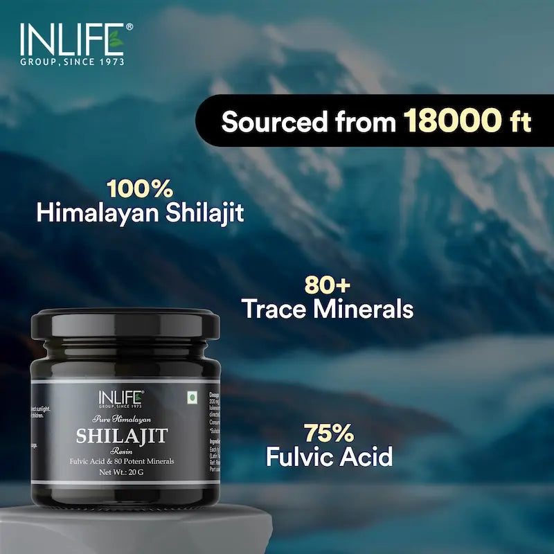 Inlife Pure Himalayan Shilajit Resin Supplement | 20g - 5