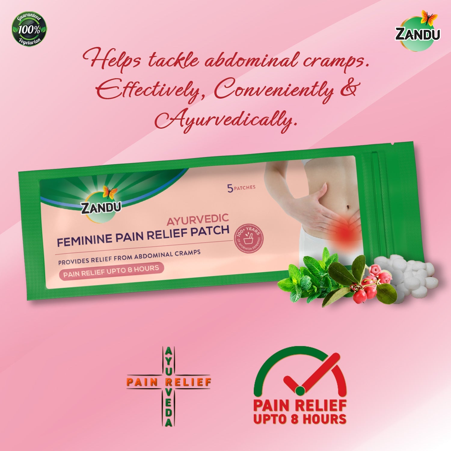 Zandu Pain Relief Patch for Cramps 5 Patches