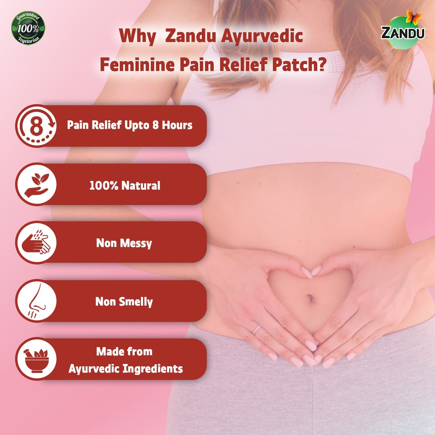Zandu Pain Relief Patch for Cramps 5 Patches
