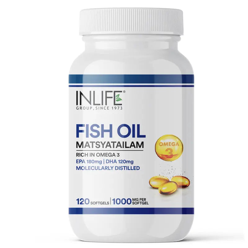 Inlife Fish Oil Capsules Omega 3 Supplement | 1000mg 60 Softgels