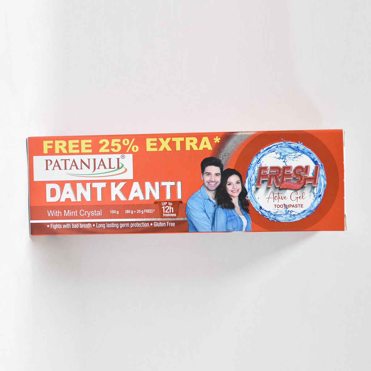 Patanjali Dant Kanti Fresh Active Gel Toothpaste 80g + 25% Extra