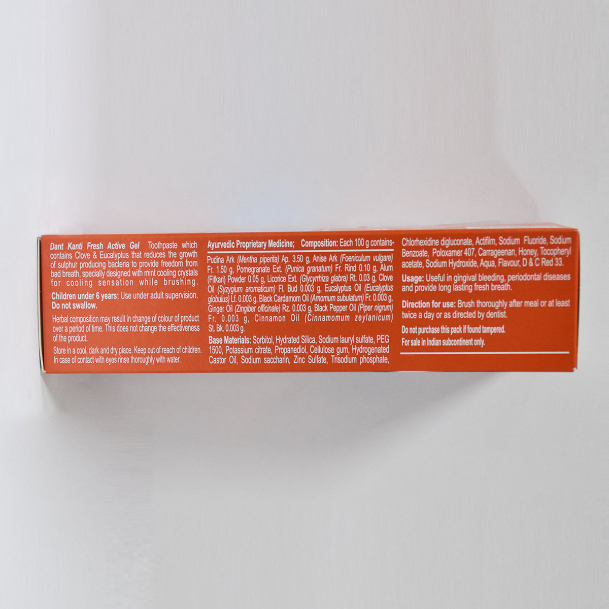 Patanjali Dant Kanti Fresh Active Gel Toothpaste 80g + 25% Extra