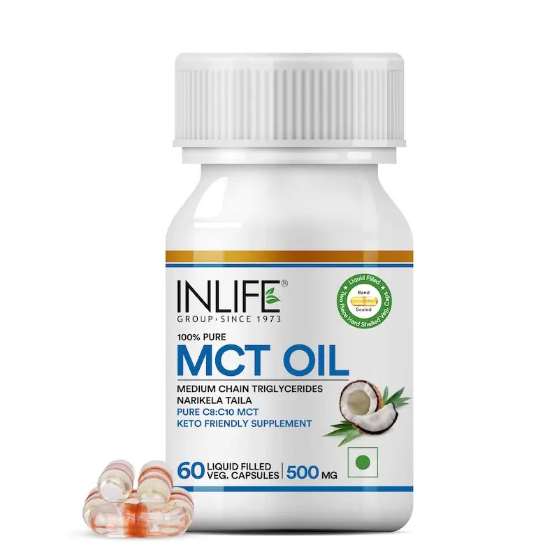 Inlife MCT Oil Supplement | 500mg | 60 Veg. Capsules
