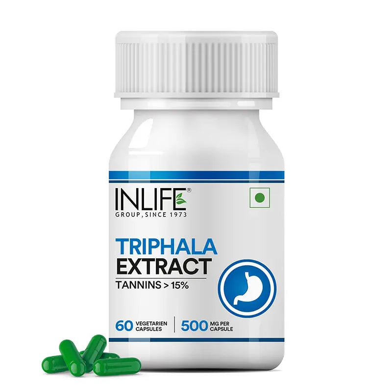 Inlife Triphala Extract Supplement (Tannins>15%) | 500mg | Veg. Capsules