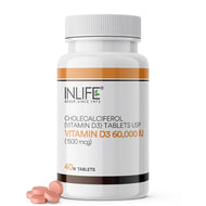 Inlife Vitamin D3 60000 IU Chewable Tablets | Cholecalciferol 40 Tablets