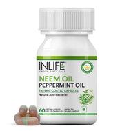 Inlife Neem & Peppermint Oil Capsules | 500mg | Enteric Coated 60 Veg. Capsules