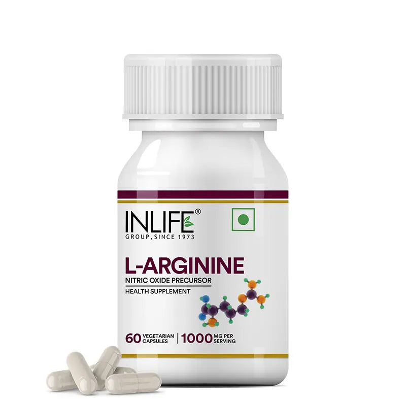 Inlife L-Arginine (1000mg) Serving Supplement | Veg. Capsules