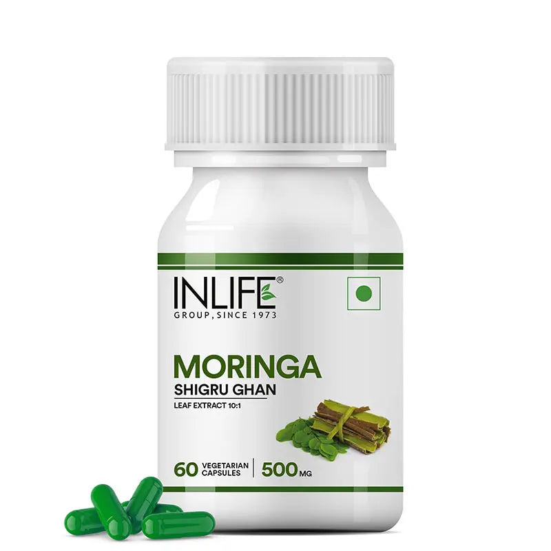 Inlife Moringa Leaf Extract Supplement | 500 mg | 60 Veg. Capsules.
