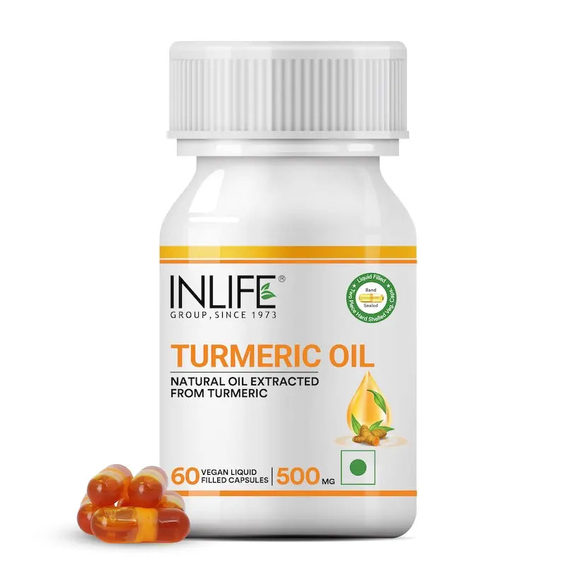 Inlife Turmeric Oil Supplement | 500mg | Veg. Capsules